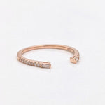 Open Stacking Band in Solid 14k White, Yellow or Rose Gold | Round and Tapered Baguette Diamonds | Wedding Band | Natural Diamonds