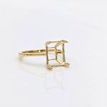 Emerald Cut or Radiant Cut Solitaire Ring Setting in Solid 14k Gold | 6x4 7x5 8x6 9x7 10x8 11x9 12x10 13x11 14x10 16x12 18x13 20x15 | Custom