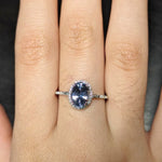 Engagement Ring Setting in 14K Solid White, Yellow, or Rose Gold with Diamond Halo & Baguette Diamonds || Oval 10x8mm || Customizable