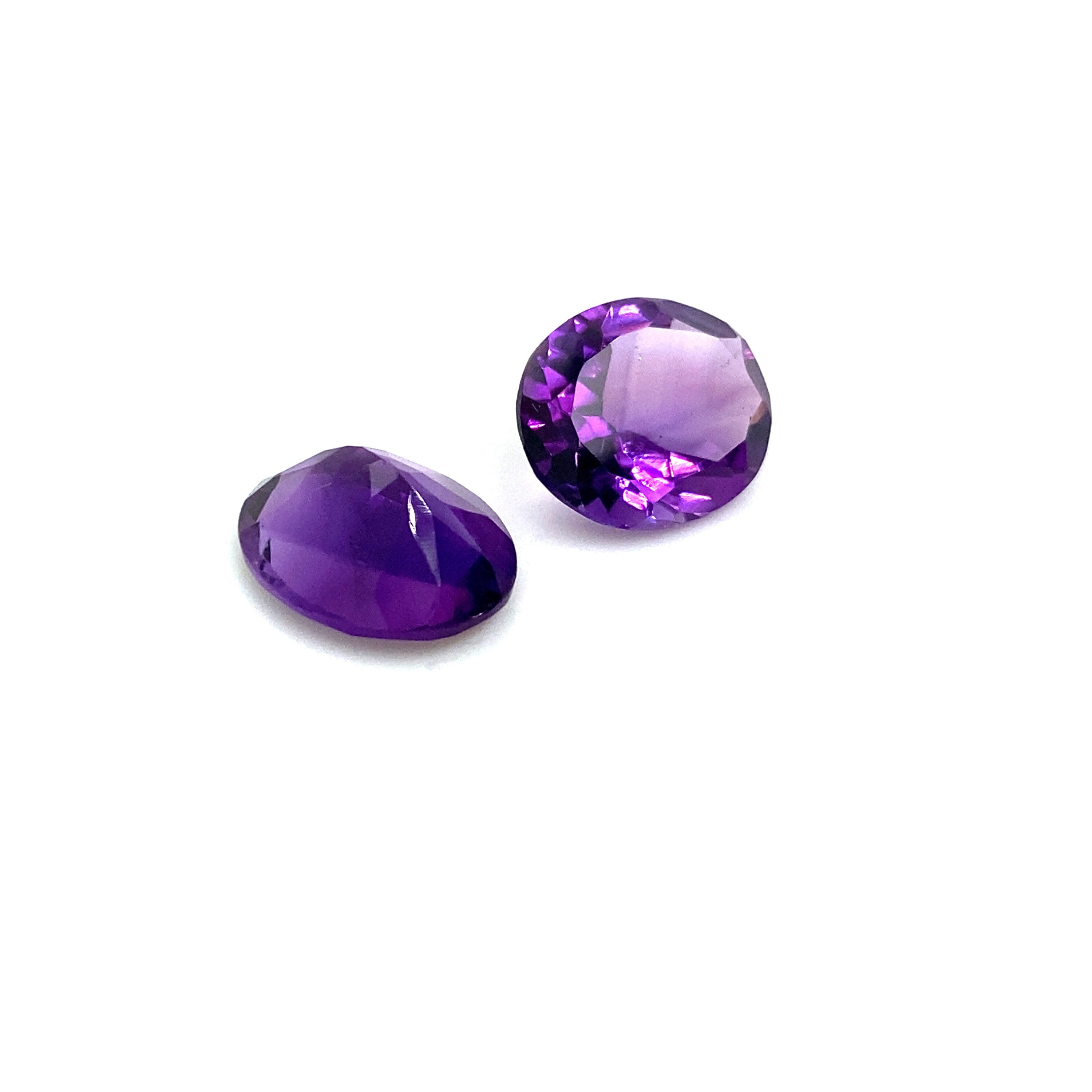 Gemstones-Certified Deep Purple Amethyst Loose Gemstones | Oval 6x4mm 7x5mm 8x6mm 11x9mm | Zambian Amethyst | February Birthstone | Single or Pair - NNJGemstones