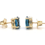 London Blue Topaz Oval Shape in 14K Solid White, Rose, and Yellow Gold/ Dainty and Minimalist Studs / 7x5 to 10x8mm/ 1cts to 6cts LBT Studs