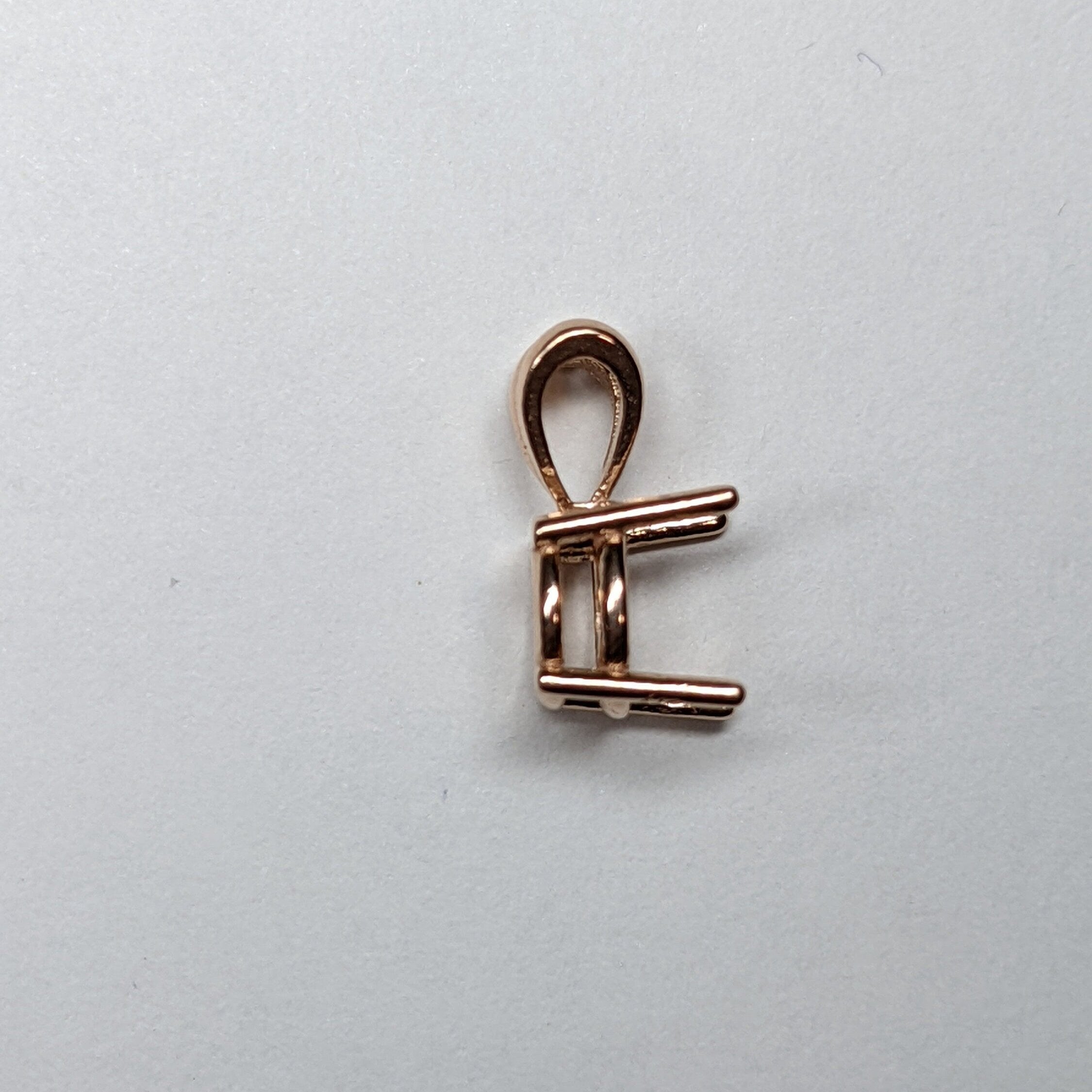 Minimalist 14K Solid Gold Round Pendant Setting, Finding, Basket | Solitaire Necklace 3.5mm 4mm 5mm 6mm 6.5mm 7mm 8mm 9mm | Made in America