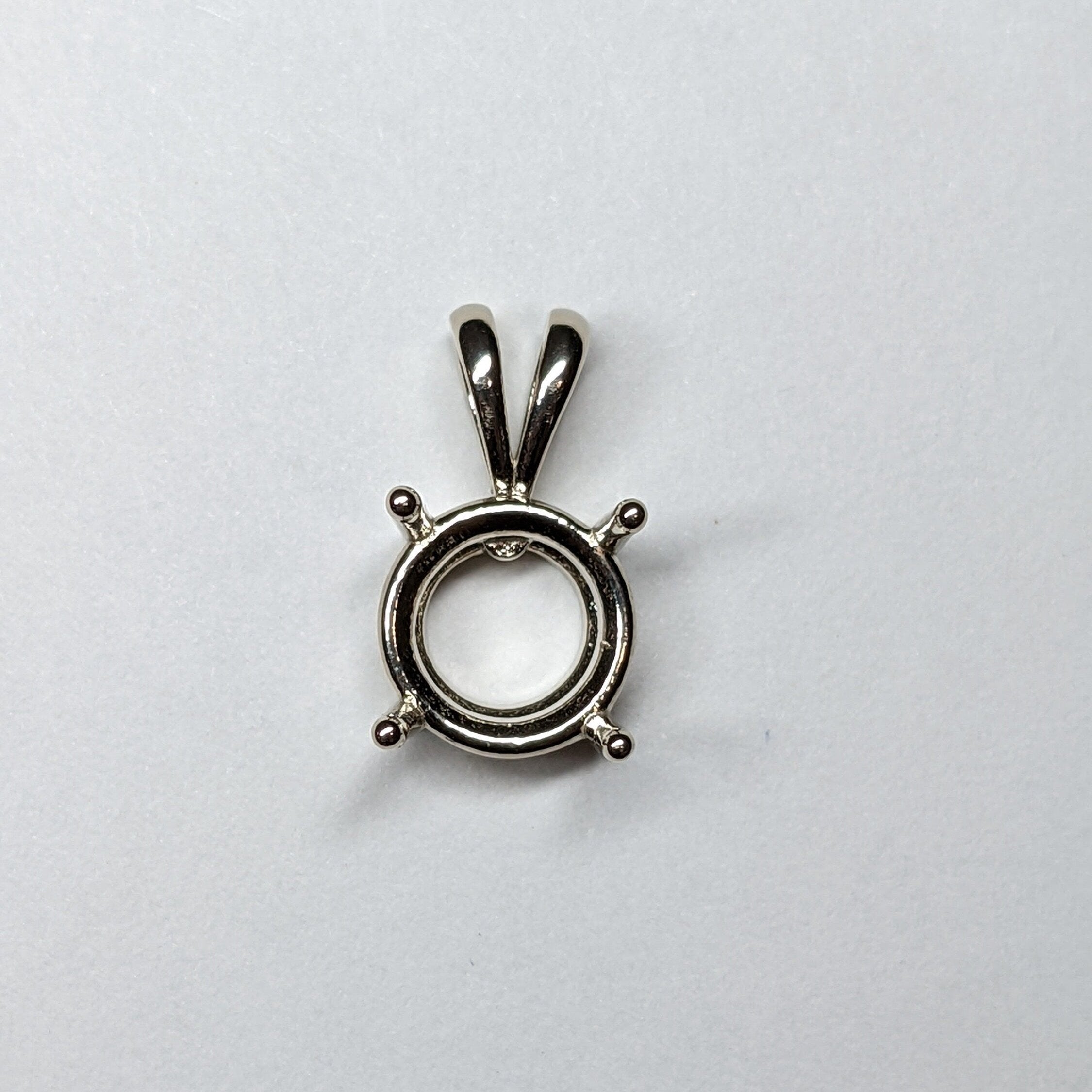 Minimalist 14K Solid Gold Round Pendant Setting, Finding, Basket | Solitaire Necklace 3.5mm 4mm 5mm 6mm 6.5mm 7mm 8mm 9mm | Made in America