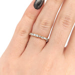 Baguette & Round Diamond Wedding Band 14k Solid Gold | Stackable | Nesting Band | Promise Band | April Birthstone | Art Deco Band | Custom