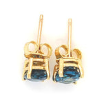 London Blue Topaz Oval Shape in 14K Solid White, Rose, and Yellow Gold/ Dainty and Minimalist Studs / 7x5 to 10x8mm/ 1cts to 6cts LBT Studs
