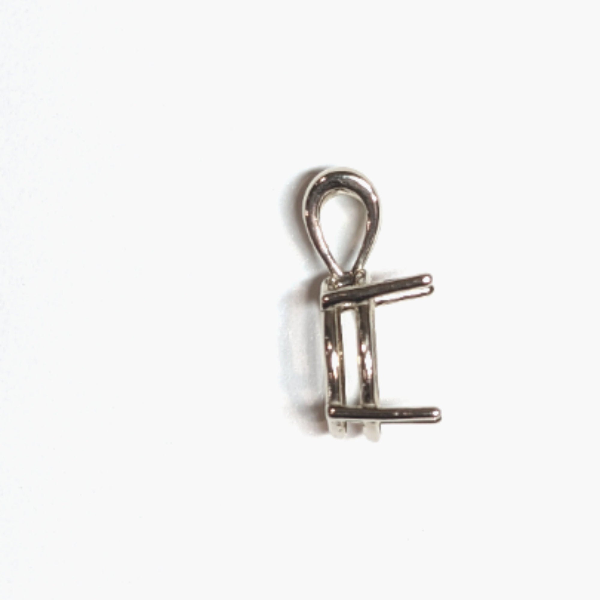 Oval Pendant Setting in 14k solid gold | Mounting, Charm, Slide | 6x4 7x5 8x6 9x7 10x8 | With bail | Solitaire Findings | 4 Prongs