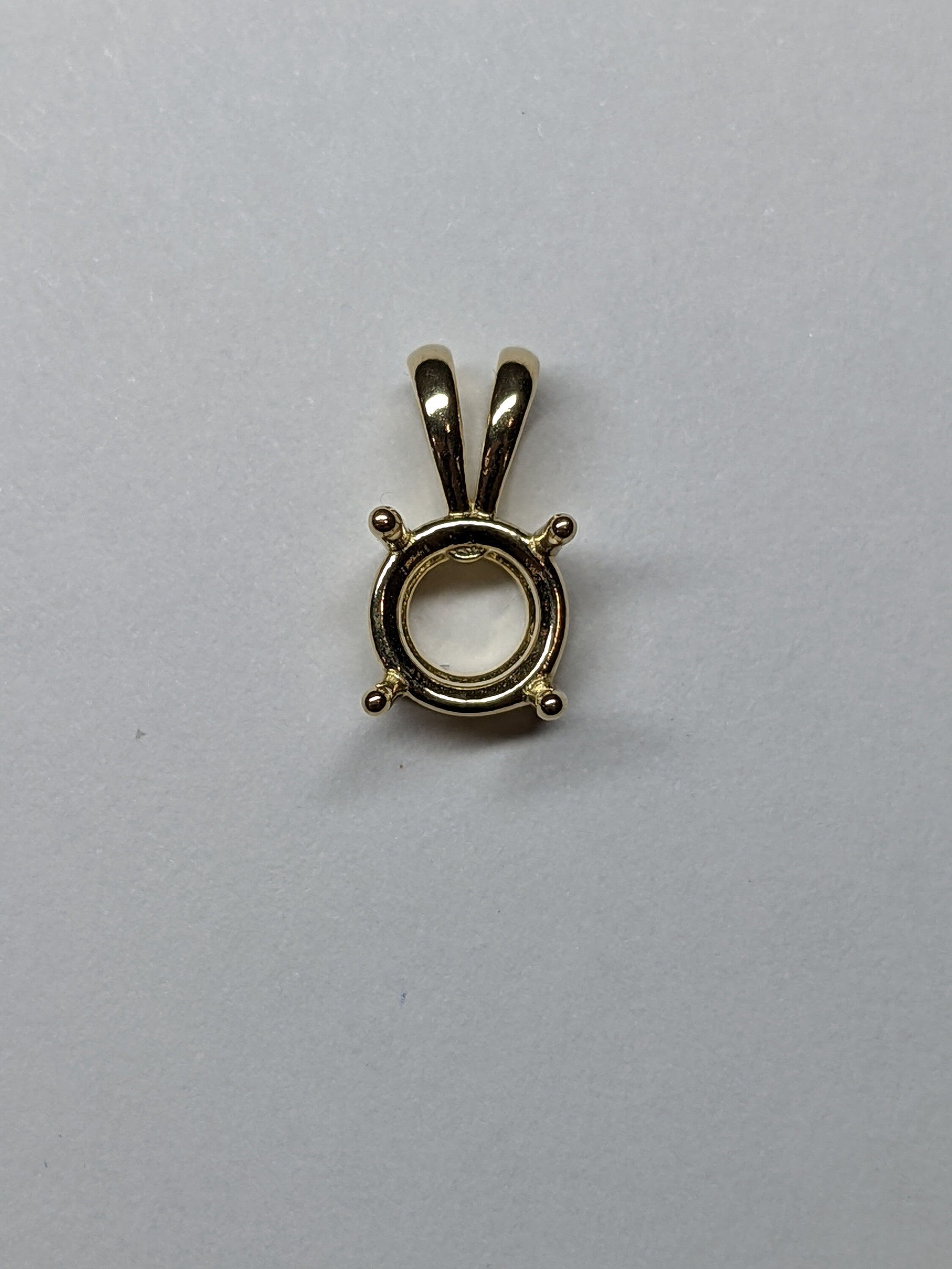 Minimalist 14K Solid Gold Round Pendant Setting, Finding, Basket | Solitaire Necklace 3.5mm 4mm 5mm 6mm 6.5mm 7mm 8mm 9mm | Made in America