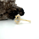 Vintage Inspired Ring Semi Mount in Solid 14K Yellow Gold | Natural Earth Mined Diamond Halo | Oval 8.5x6.5mm | Engagement Ring | Custom