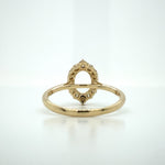 Vintage Inspired Ring Semi Mount in Solid 14K Yellow Gold | Natural Earth Mined Diamond Halo | Oval 8.5x6.5mm | Engagement Ring | Custom