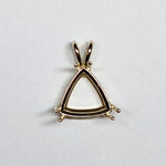 14K Solid Gold Trillion Pendant Setting, Finding, Basket, Prongs | 4mm 5mm 6mm 7mm 8mm 9mm 10mm 11mm | Solitaire Necklace | Made In America
