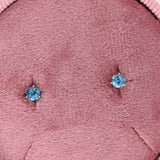 Stunning Aquamarine Studs in 14k Solid Gold w Martini Setting | Round 4mm 5mm 6mm | Solitaire Earrings | March Birthstone I Push Backing