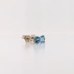 Stunning Aquamarine Studs in 14k Solid Gold w Martini Setting | Round 4mm 5mm 6mm | Solitaire Earrings | March Birthstone I Push Backing