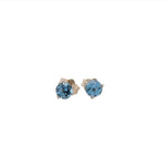 Stunning Aquamarine Studs in 14k Solid Gold w Martini Setting | Round 4mm 5mm 6mm | Solitaire Earrings | March Birthstone I Push Backing