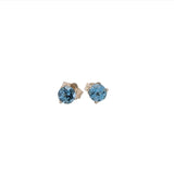 Stunning Aquamarine Studs in 14k Solid Gold w Martini Setting | Round 4mm 5mm 6mm | Solitaire Earrings | March Birthstone I Push Backing