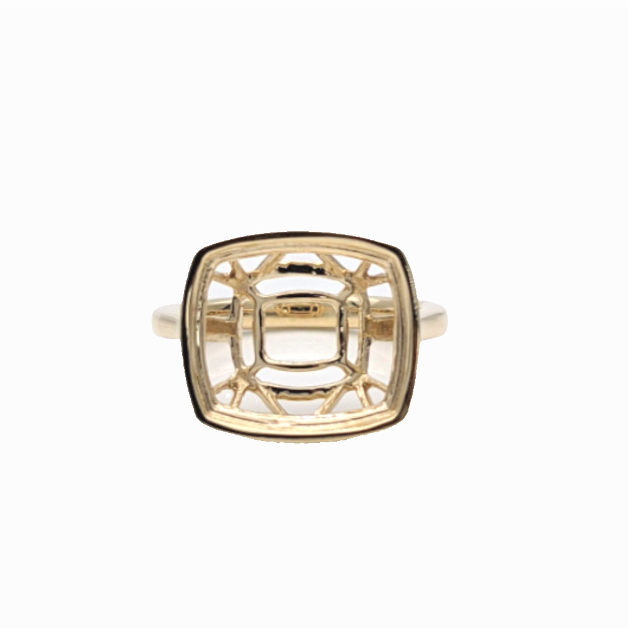 Bezel Set Ring Mount w a Rounded Comfort Shank in Solid 14k Gold | Cushion Cut | Solitaire Setting | Customizable