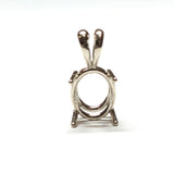 Oval Pendant Setting in 14k solid gold | Mounting, Charm, Slide | 6x4 7x5 8x6 9x7 10x8 | With bail | Solitaire Findings | 4 Prongs