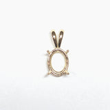 Oval Pendant Setting in 14k solid gold | Mounting, Charm, Slide | 6x4 7x5 8x6 9x7 10x8 | With bail | Solitaire Findings | 4 Prongs