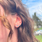 Stunning Aquamarine Studs in 14k Solid Gold w Martini Setting | Round 4mm 5mm 6mm | Solitaire Earrings | March Birthstone I Push Backing