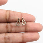 Pear Shape Tear Drop Earring Settings for Studs in Solid 14k Gold Mounting | 6x4mm 7x5mm 8x6mm | Screw backs Push Backs | Findings | 3 Prong