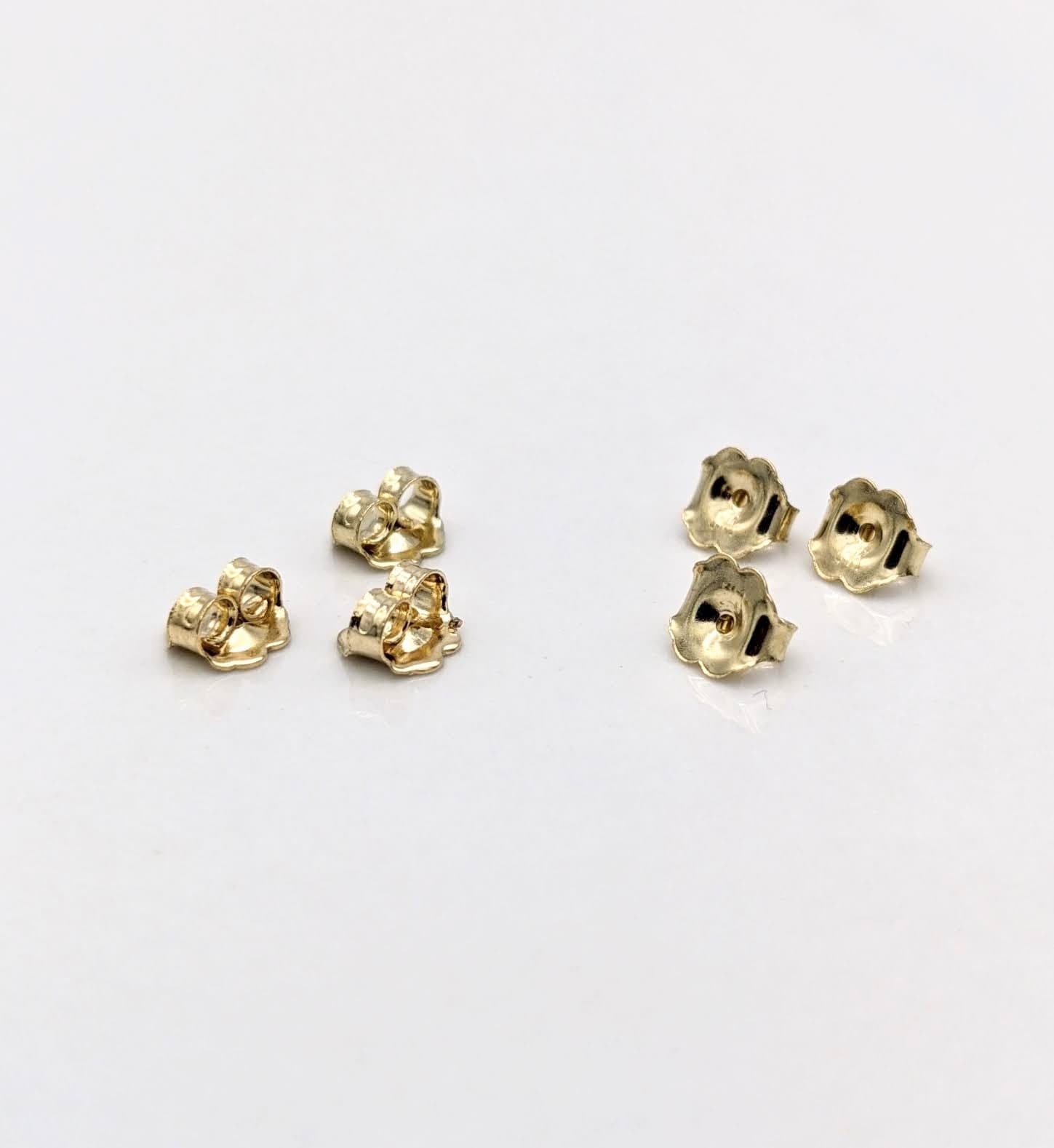 Pear Shape Tear Drop Earring Settings for Studs in Solid 14k Gold Mounting | 6x4mm 7x5mm 8x6mm | Screw backs Push Backs | Findings | 3 Prong