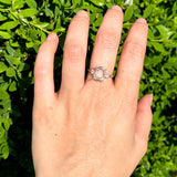 Minimalist Ring Semi Mount w Natural Diamond Accents in 14K Solid Gold | Oval Shape | Elegant | Daily Wear | 3 Stone Ring | Customizable