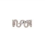 Statement Freeform Pave Diamond Band in Solid 14K Gold | Statement Band | Squiggle Ring | Sinewave Curve | Thumb Ring | Cigar Ring | Sizable