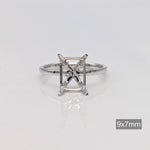 Emerald Cut or Radiant Cut Solitaire Ring Setting in Solid 14k Gold | 6x4 7x5 8x6 9x7 10x8 11x9 12x10 13x11 14x10 16x12 18x13 20x15 | Custom