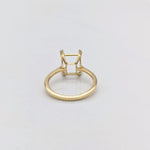 Emerald Cut or Radiant Cut Solitaire Ring Setting in Solid 14k Gold | 6x4 7x5 8x6 9x7 10x8 11x9 12x10 13x11 14x10 16x12 18x13 20x15 | Custom