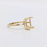 Emerald Cut or Radiant Cut Solitaire Ring Setting in Solid 14k Gold | 6x4 7x5 8x6 9x7 10x8 11x9 12x10 13x11 14x10 16x12 18x13 20x15 | Custom