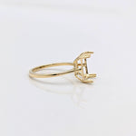 Emerald Cut or Radiant Cut Solitaire Ring Setting in Solid 14k Gold | 6x4 7x5 8x6 9x7 10x8 11x9 12x10 13x11 14x10 16x12 18x13 20x15 | Custom