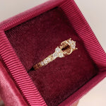 Vintage Inspired Diamond Ring Semi Mount in Solid 14K Gold | Round 6mm + | Textured Shank | Art Deco | Wide Band | Detailed | Customizable