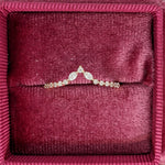 V Shape Shadow Band w Natural Diamonds in Solid 14k Gold | Marquise Diamond | Unique Wedding Band | Crown | Tiara Ring | Stackable | Sizable