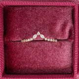 V Shape Shadow Band w Natural Diamonds in Solid 14k Gold | Marquise Diamond | Unique Wedding Band | Crown | Tiara Ring | Stackable | Sizable