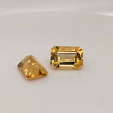 Certified Golden Citrine Loose Gemstones | 16x12 14x10 | Emerald Cut | Natural Yellow Orange | Jewelry Center Stone Setting | November