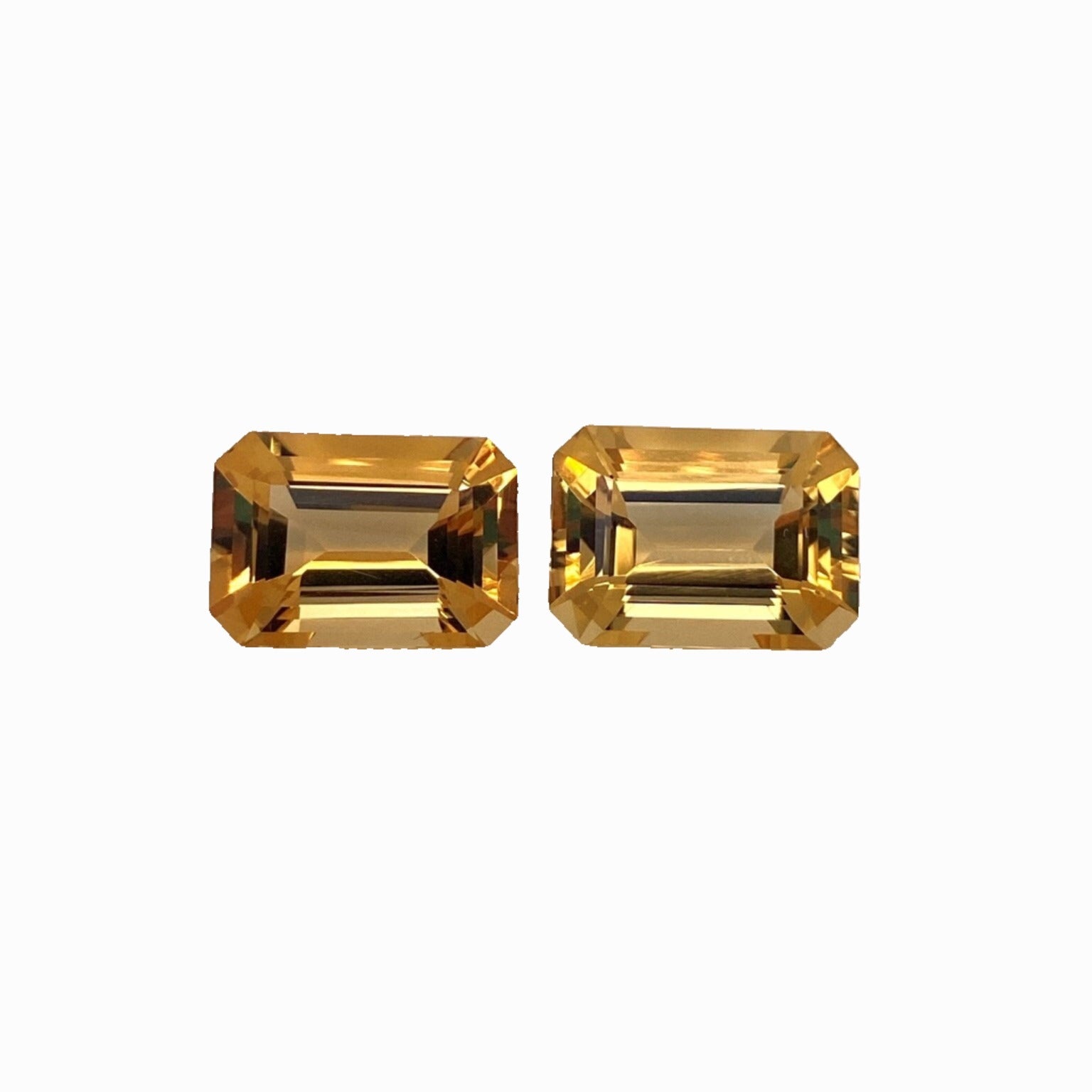 Certified Golden Citrine Loose Gemstones | 16x12 14x10 | Emerald Cut | Natural Yellow Orange | Jewelry Center Stone Setting | November