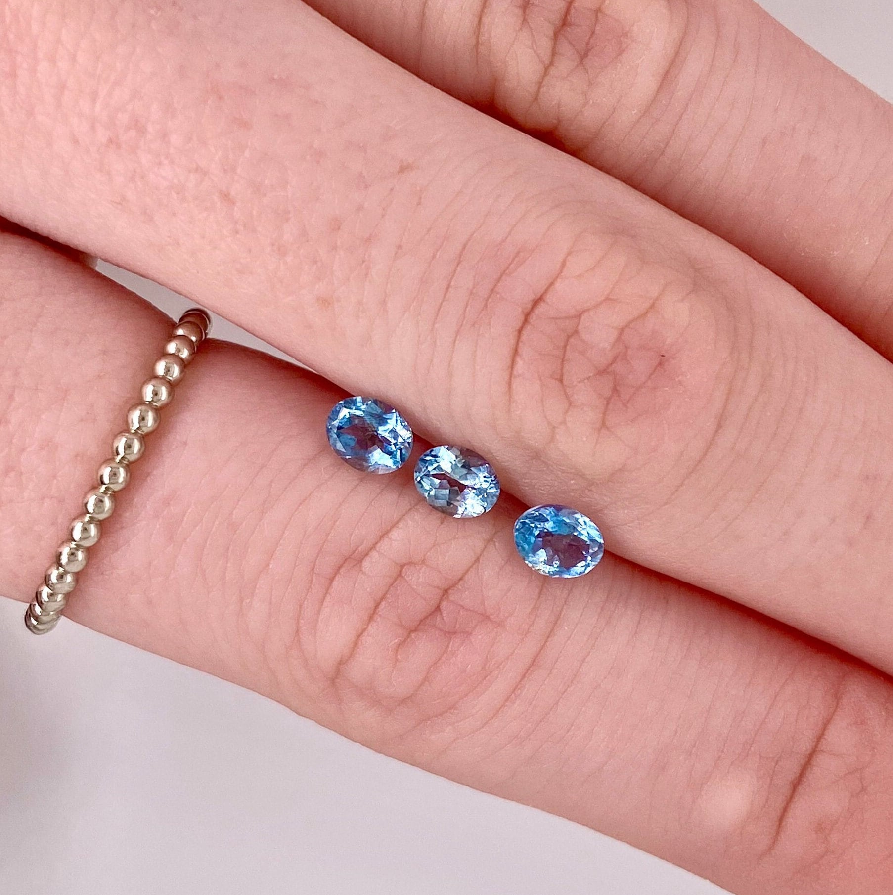 Gemstones-Certified Aquamarine Loose Gemstone | Oval Shape 6x4mm | March Birthstone | Matched Pair | Natural Aqua Gem | Solitaire I Stone Setting - NNJGemstones