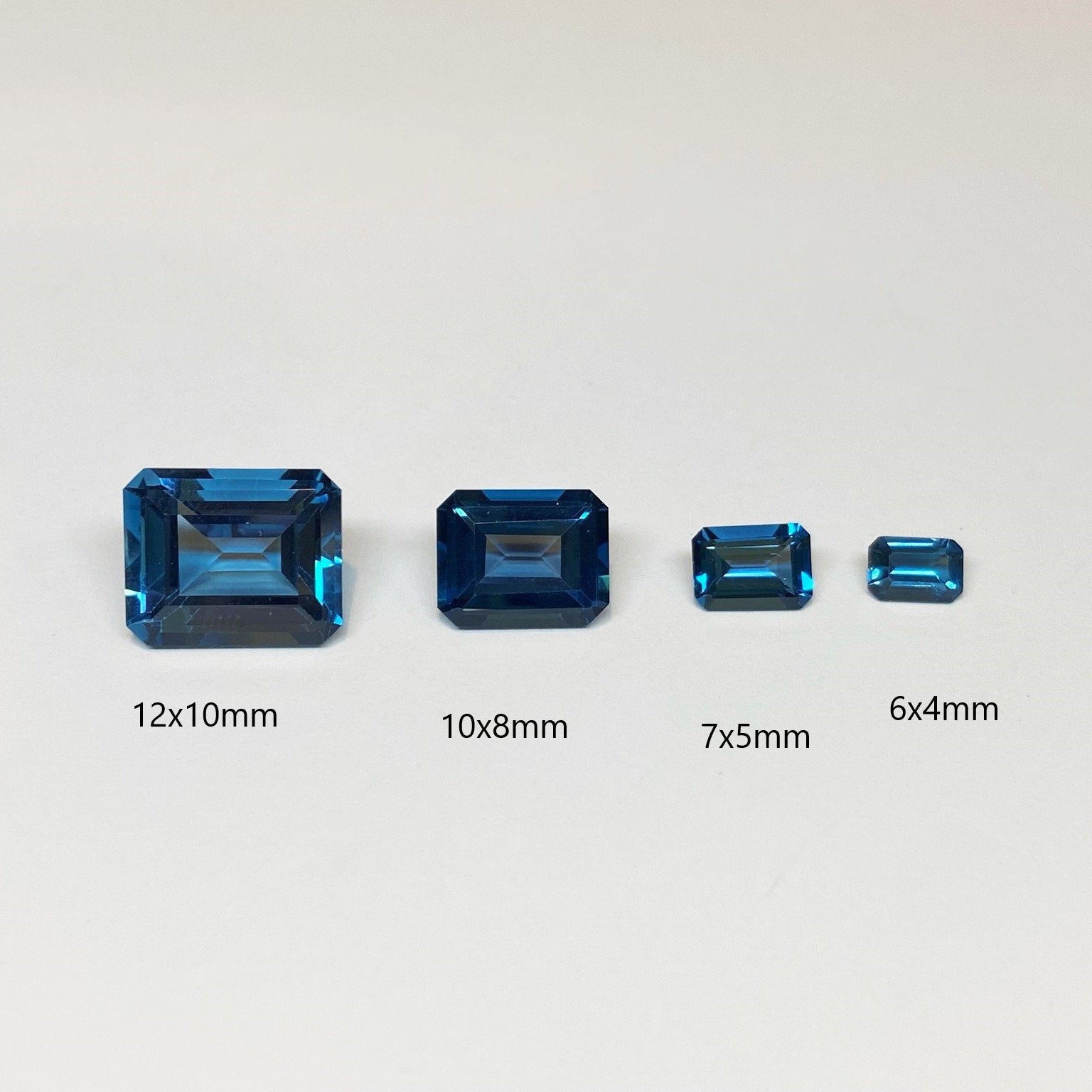 Gemstones-London Blue Topaz Loose Gemstone | Emerald Cut 5x3 6x4 7x5 8x6 9x7 10x8 11x9 12x10 | December Birthstone | LBT Stone Setting Certified - NNJGemstones