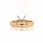 Classic Solitaire Engagement Ring Semi Mount in 14k Gold w 1ct Diamonds | Wide Band Wedding Setting | Stackable Straight Band | Custom Ring