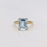 Emerald Cut or Radiant Cut Solitaire Ring Setting in Solid 14k Gold | 6x4 7x5 8x6 9x7 10x8 11x9 12x10 13x11 14x10 16x12 18x13 20x15 | Custom
