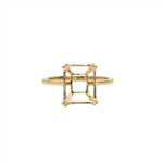 Emerald Cut or Radiant Cut Solitaire Ring Setting in Solid 14k Gold | 6x4 7x5 8x6 9x7 10x8 11x9 12x10 13x11 14x10 16x12 18x13 20x15 | Custom