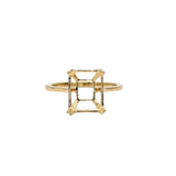 Emerald Cut or Radiant Cut Solitaire Ring Setting in Solid 14k Gold | 6x4 7x5 8x6 9x7 10x8 11x9 12x10 13x11 14x10 16x12 18x13 20x15 | Custom