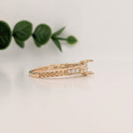 Vintage Inspired Diamond Ring Semi Mount in Solid 14K Gold | Round 6mm + | Textured Shank | Art Deco | Wide Band | Detailed | Customizable