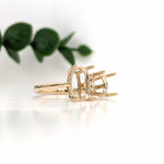 Unique Two Stone Ring Setting in Solid 14K Gold | 2 Birthstone Ring | 'Toi et Moi' 'Forever Us' Mount | Couples Ring | 9x5mm 7mm Gemstones