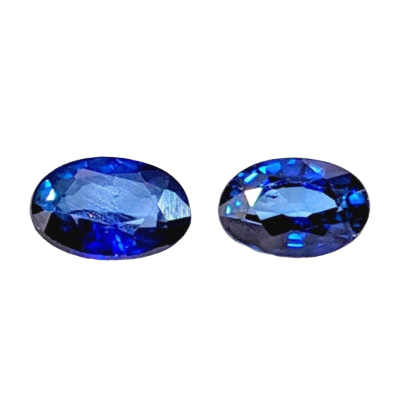 Gemstones-Blue Sapphire Loose Gemstones | Diffused | Oval 8x6mm | September Birthstone | Jewelry Center Stone Setting | Pairs - NNJGemstones