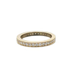 Diamond Eternity Band in Solid 14k Yellow Gold with Milgrain Detailing || Coin Edging || Stackable Band || Wedding Anniversary Engagement