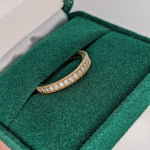 Diamond Eternity Band in Solid 14k Yellow Gold with Milgrain Detailing || Coin Edging || Stackable Band || Wedding Anniversary Engagement
