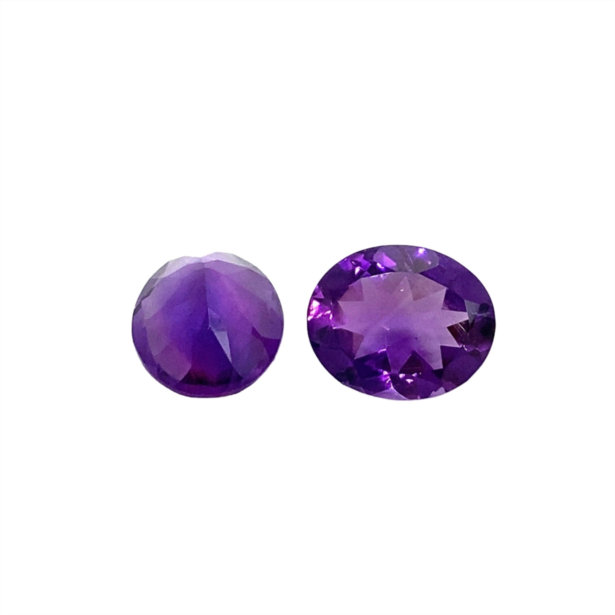 Gemstones-Certified Deep Purple Amethyst Loose Gemstones | Oval 6x4mm 7x5mm 8x6mm 11x9mm | Zambian Amethyst | February Birthstone | Single or Pair - NNJGemstones