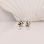 Classy White Topaz Studs in Solid 14K White, Yellow or Rose Gold | Round 5mm 7mm | Martini 3 Prong | Minimalist | Gemstone Earrings