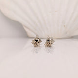 Classy White Topaz Studs in Solid 14K White, Yellow or Rose Gold | Round 5mm 7mm | Martini 3 Prong | Minimalist | Gemstone Earrings