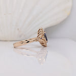 Floral Tanzanite Ring in 14k Solid Yellow, White or Rose Gold w Diamond Accent and Milgrain Detail | Oval 8x6mm | December | Bezel | Deep
